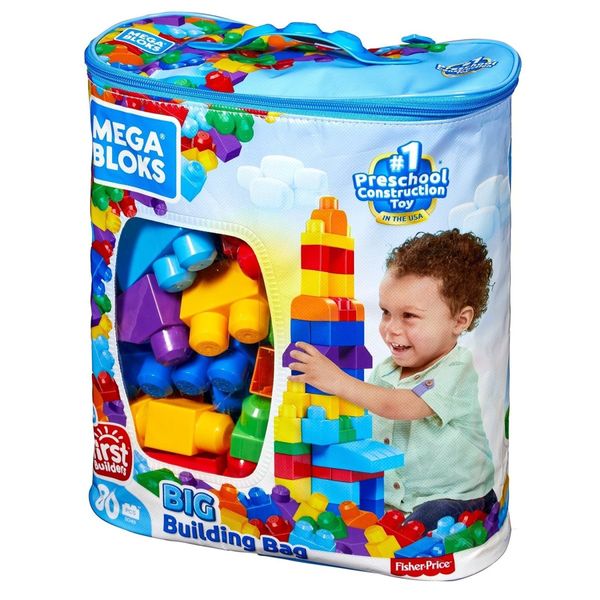 Первый конструктор Mega Bloks от 1 года, 80 деталей в мешке