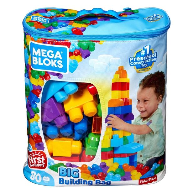 Первый конструктор Mega Bloks от 1 года, 80 деталей в мешке